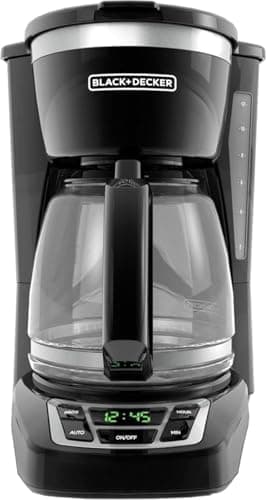 BLACK+DECKER 12-Cup Digital Coffee Maker, Programmable, Washable Basket Filter, Black
