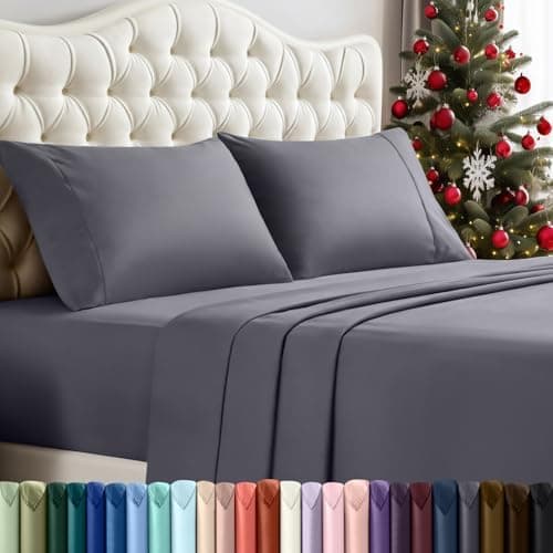 Utopia Bedding Queen Sheet Set - 4 Piece Soft Microfiber Bed Sheets, Grey